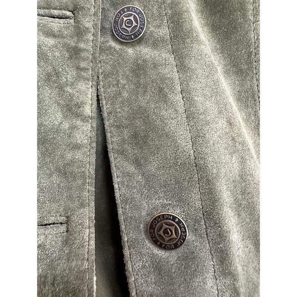 For Joseph Women's Green 100% Suede Long Sleeve Button Up Jacket Size Medium - Picture 2 of 5